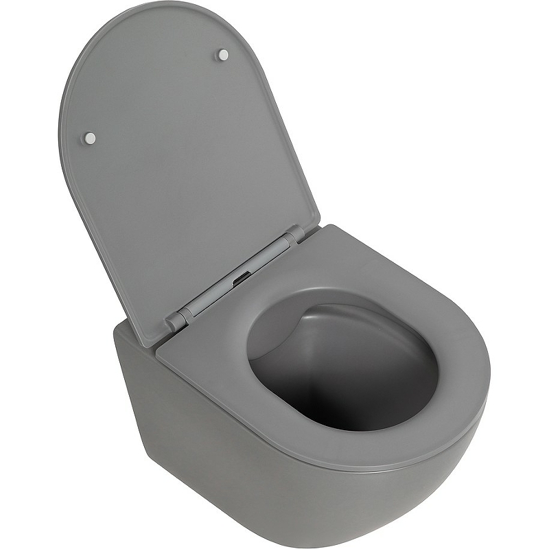 Унитаз подвесной безободковый серый матовый BB062CHR-GR Belbagno