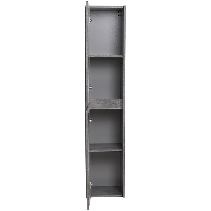 Шкаф подвесной с двумя дверцами двумя полками левосторон. KRAFT Cemento Grigio 330x300x1600 BelBagno