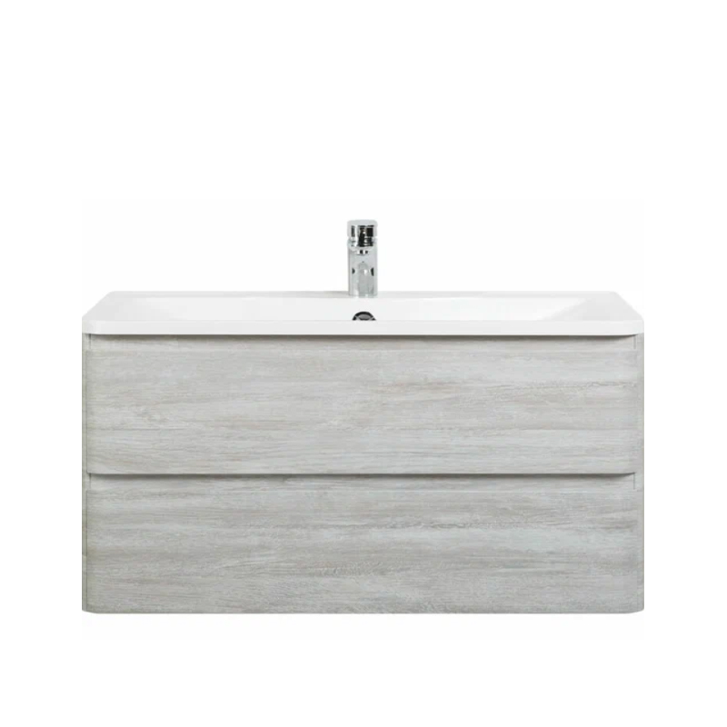 Тумба под раковину подвесная с двумя ящиками ALBANO-CER Rovere Vintage Bianco 570x444x500 BelBagno