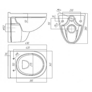 Унитаз подвесной Best SL DM белый (сиденье дюропласт с микролифтом), BSTSLWH0104 Sanita Luxe