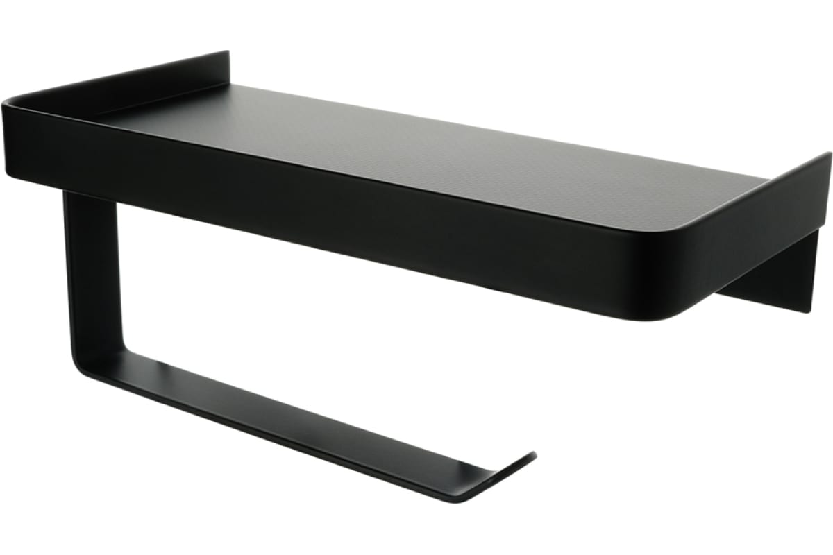 Бумагодержатель с полкой для телефона черный Hotel FX-31011B Fixsen