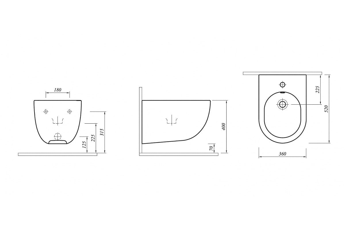 Биде подвесное ZERO /00045010/ Kale