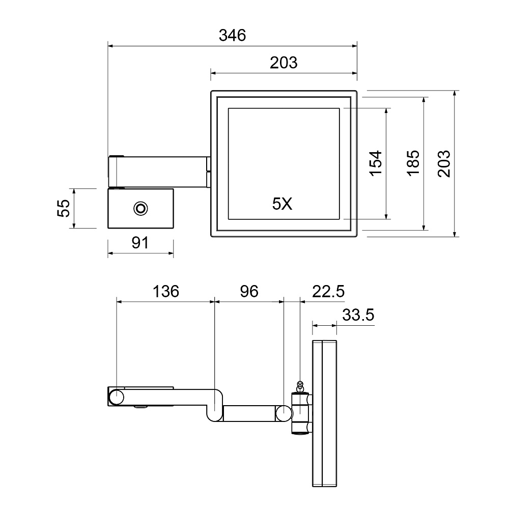 Зеркало с подсветкой Selene Хром 10076/00 Timo