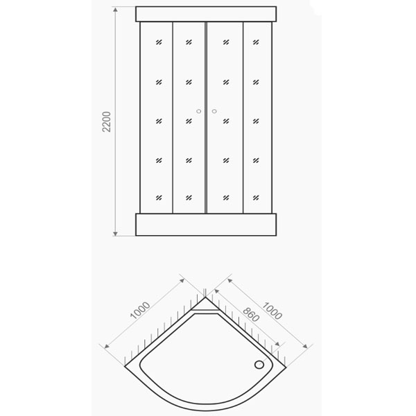 Душевая кабина Delight Slim 110 100х100х218 DS01DS110LWM10 DOMANI-Spa