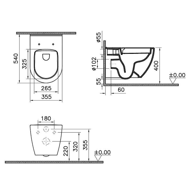 Унитаз подвесной безободковый Mia Round SmoothFlush 7510B003-0075 Vitra