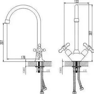 Смеситель для кухни Jeals 59000T4C+W04