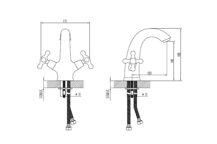 Смеситель для умывальника Jeals 19004T4C