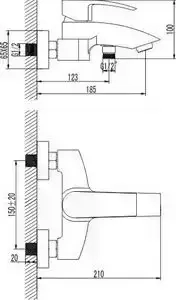 Смеситель для ванны Vane YA23177C
