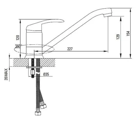 Смеситель для кухни Alborg K56001C