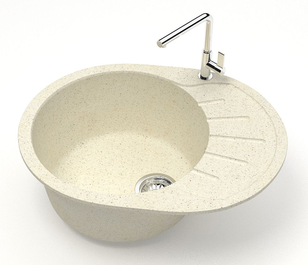 Кухонная мойка Light 575х440х215 искусственный мрамор, цвет Бежевый CS00079919 Azario