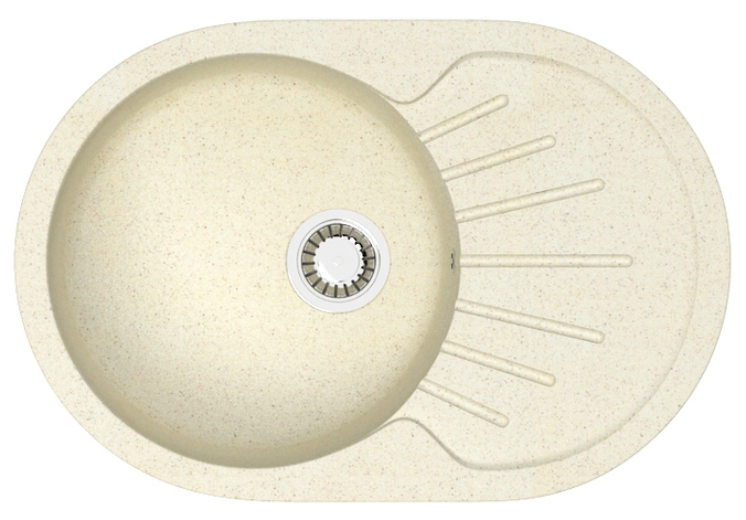 Кухонная мойка Flora 730x450x210 Бежевая сифон + герметик CS00079912 Azario