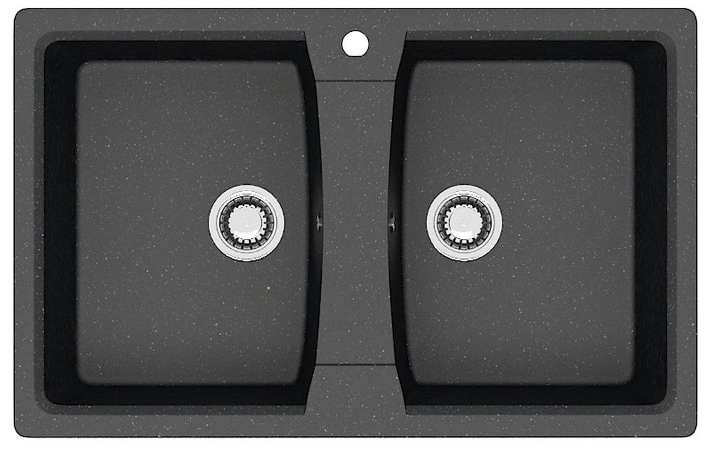 Кухонная мойка Elmas 780х500х190 Черная сифон + герметик CS00078333 Azario