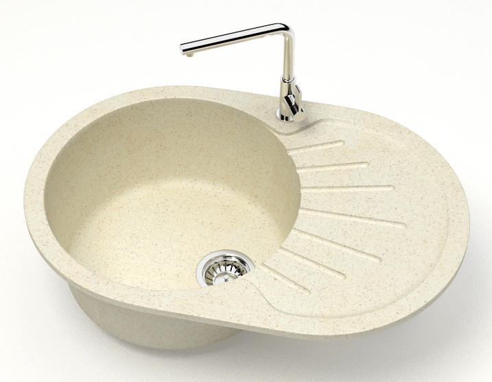 Кухонная мойка Flora 730x450x210 Бежевая сифон + герметик CS00079912 Azario