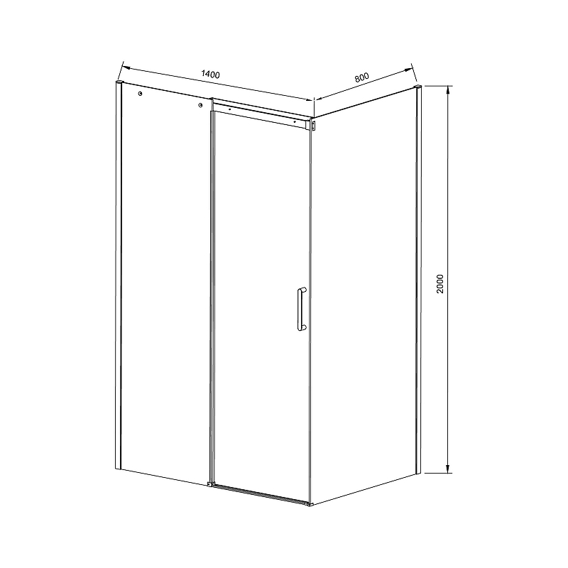Душевой уголок Dice 140х80, хром, стекло прозрачное VSR-4D8014CL Vincea
