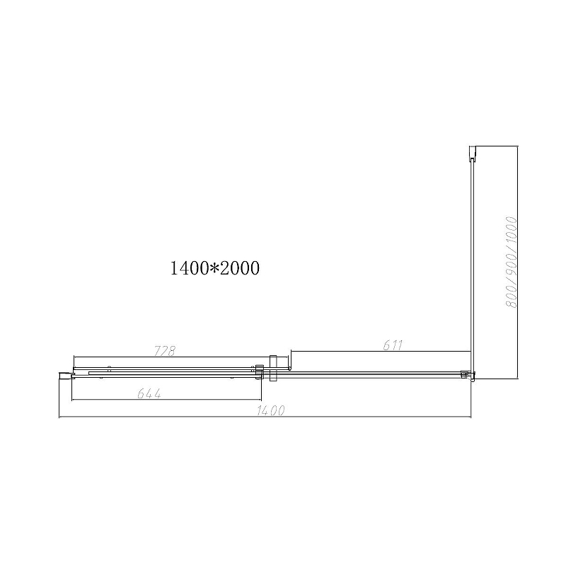 Душевой уголок Dice 140х80, хром, стекло прозрачное VSR-4D8014CL Vincea