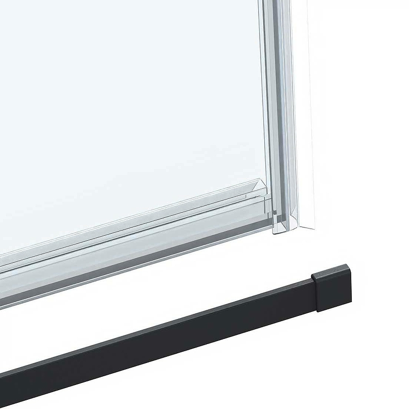 Душевой уголок Como Soft 120х100, черный, стекло прозрачное VSR-1CS1012CLB Vincea