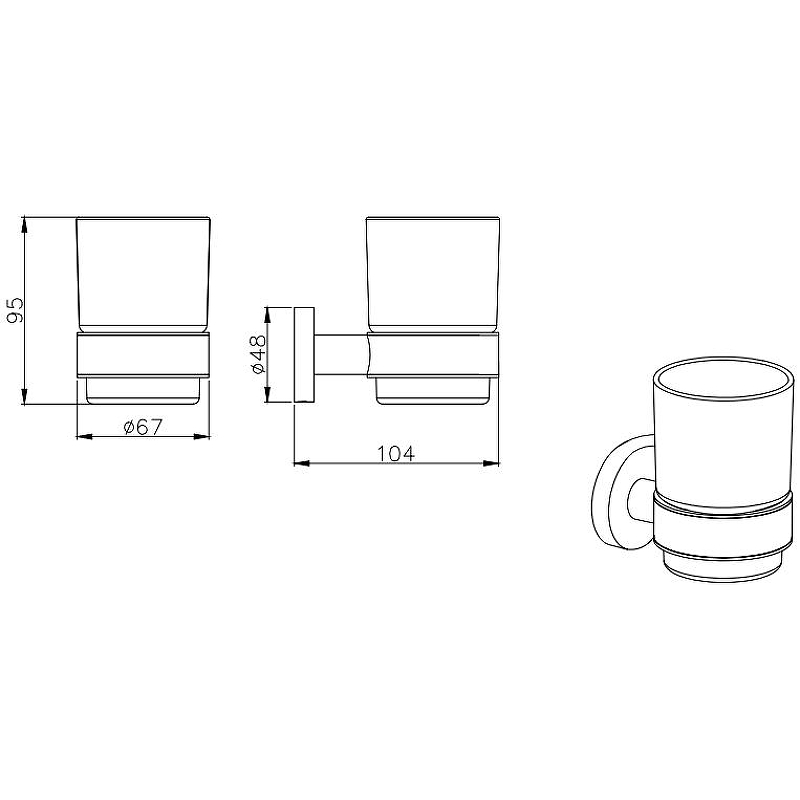 Стакан для ванной Вега AQ4004CR Aquatek