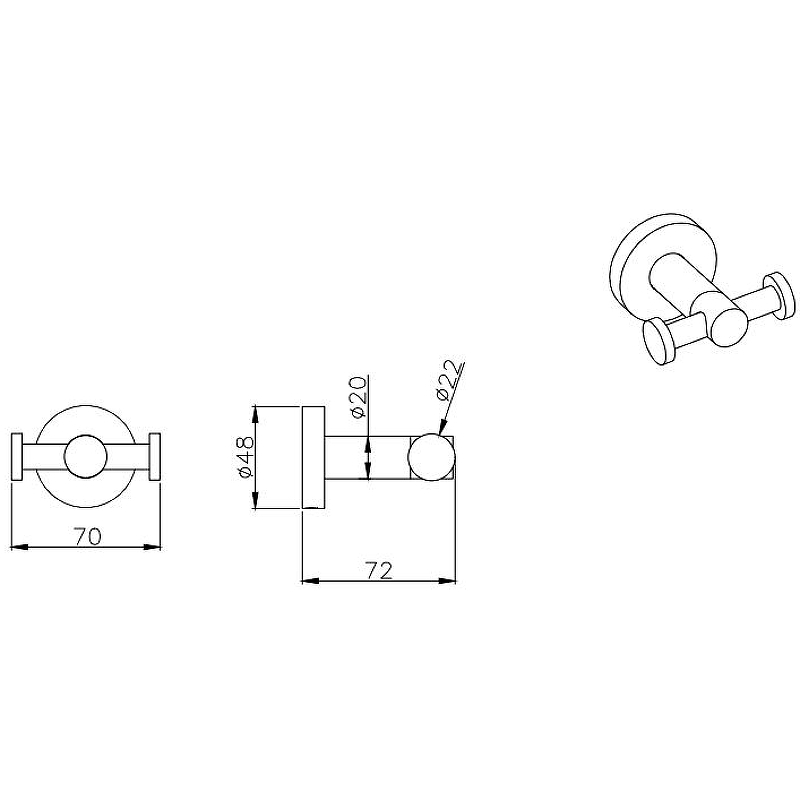 Крючок двойной Вега AQ4002CR Aquatek