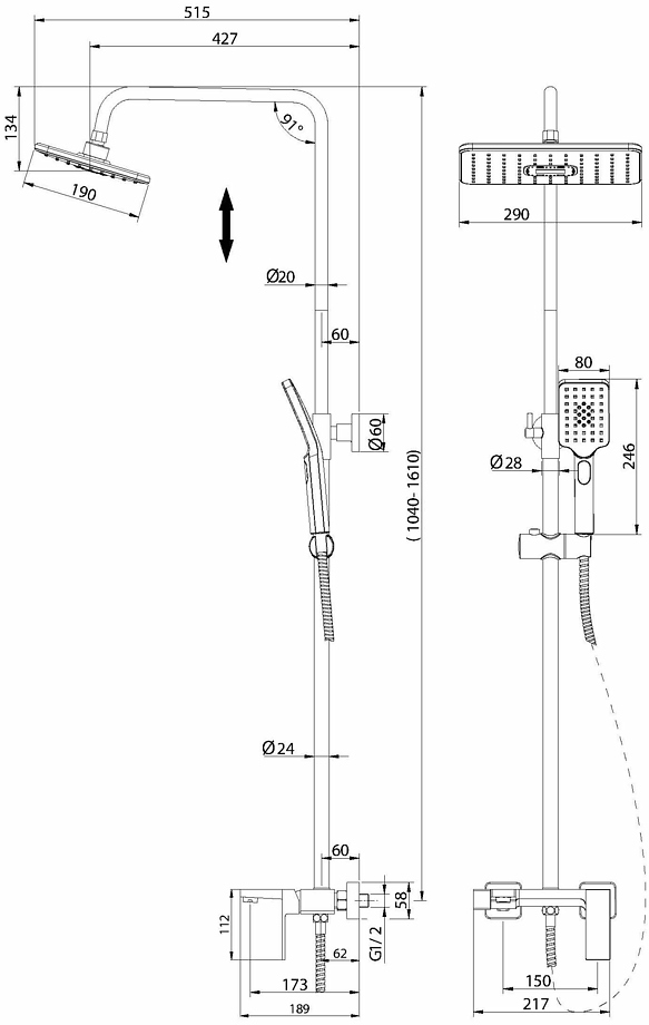 Душевая система Style 500.K35.05.100 Grossman
