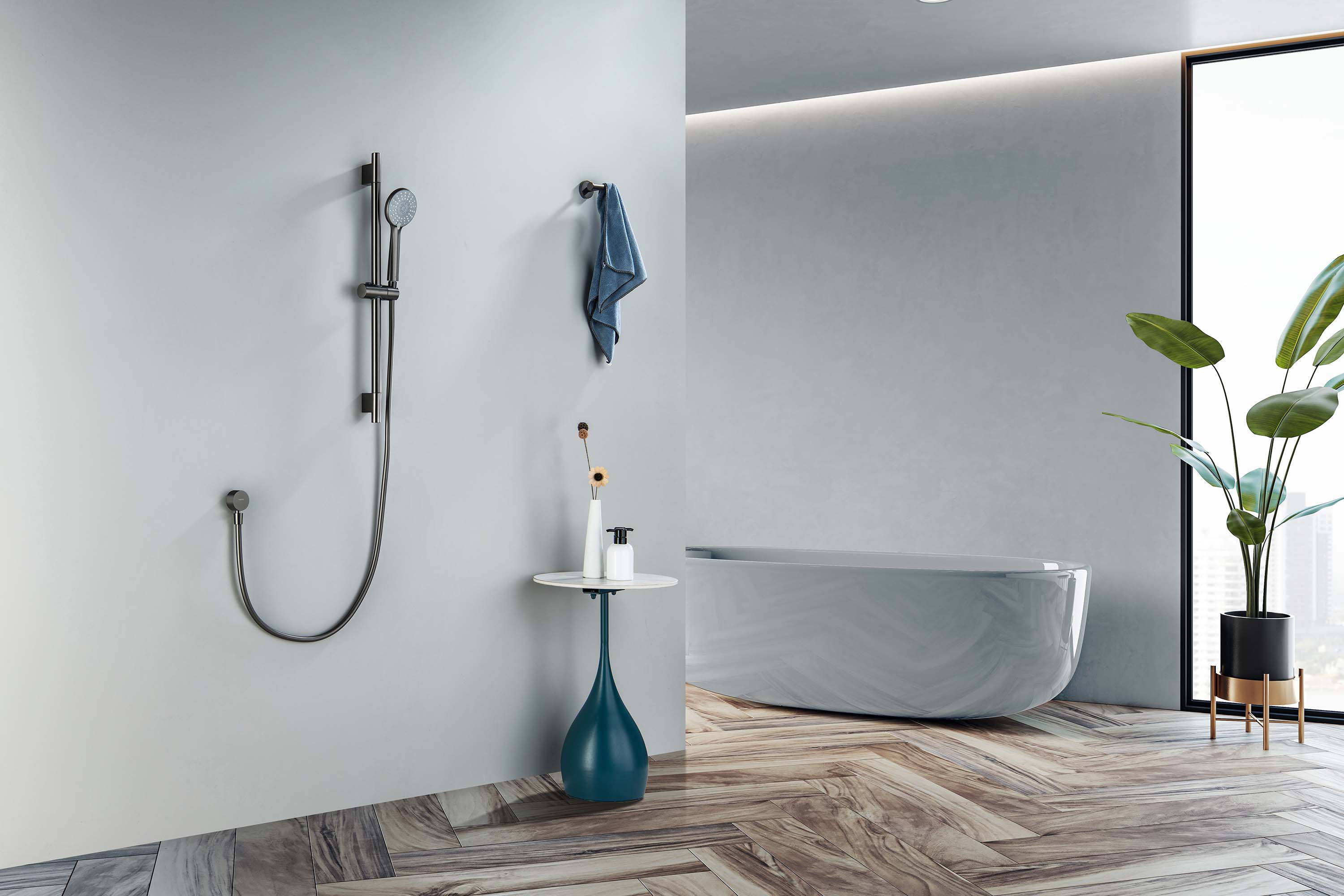 Душевой гарнитур Бетта AQ2017BGM оружейная сталь Aquatek