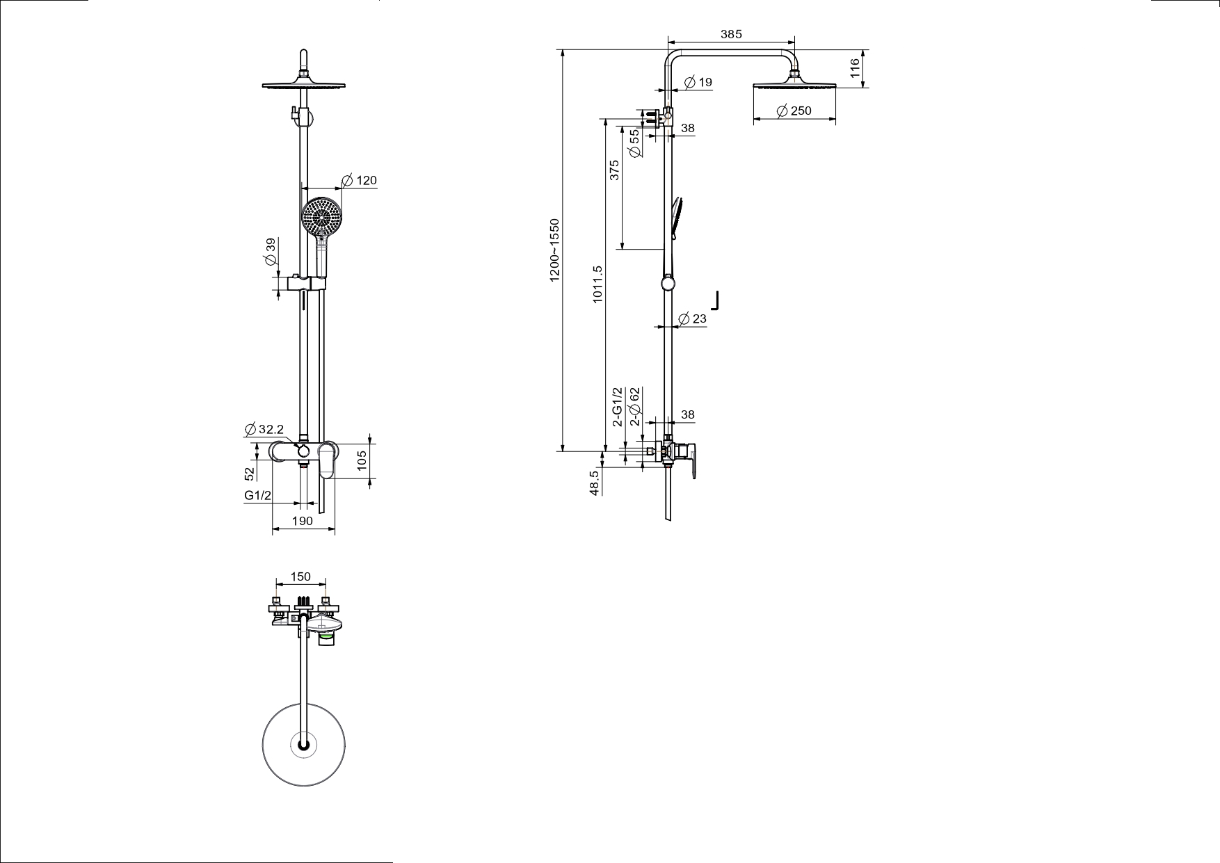 Душевая система Ника AQ2860CR Aquatek