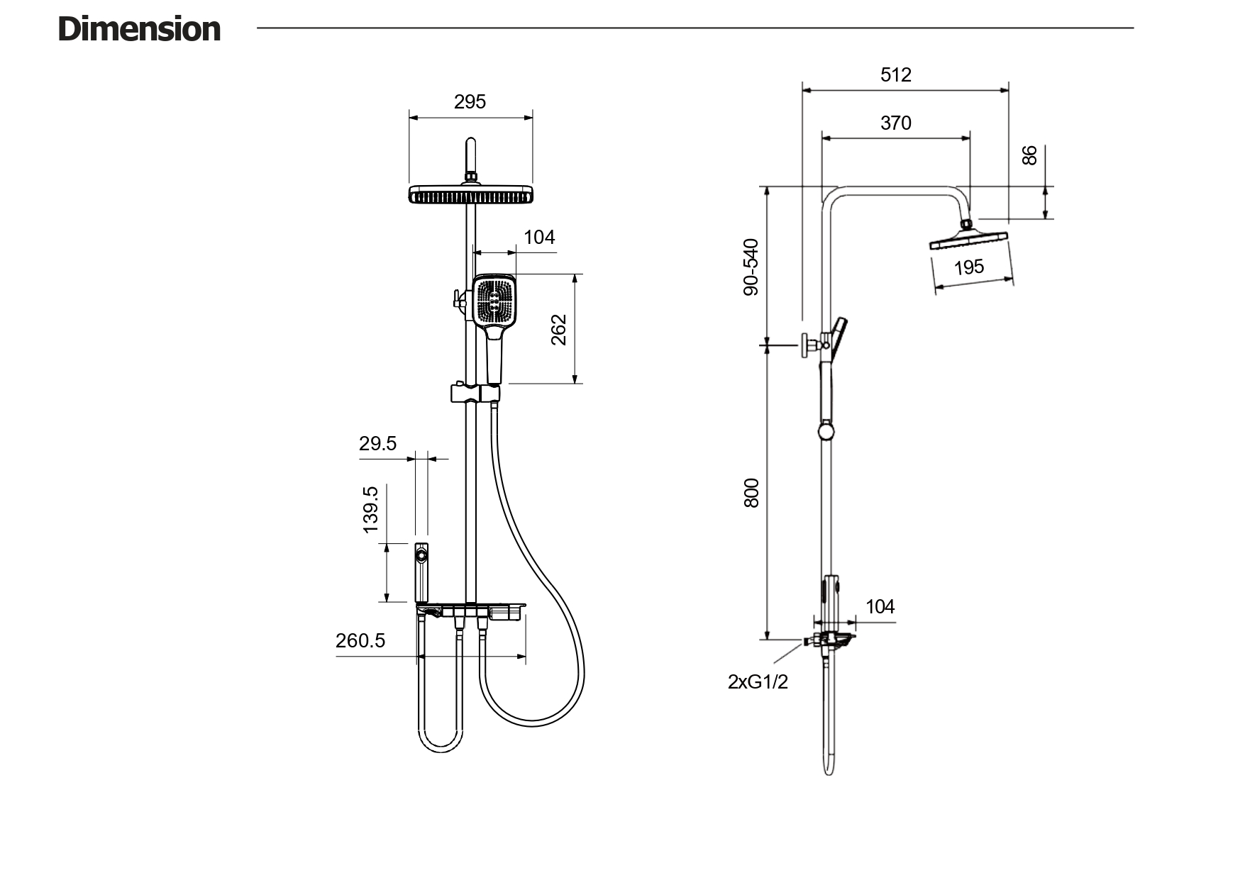 Душевая система Поларис AQ3040BGM оружейная сталь Aquatek