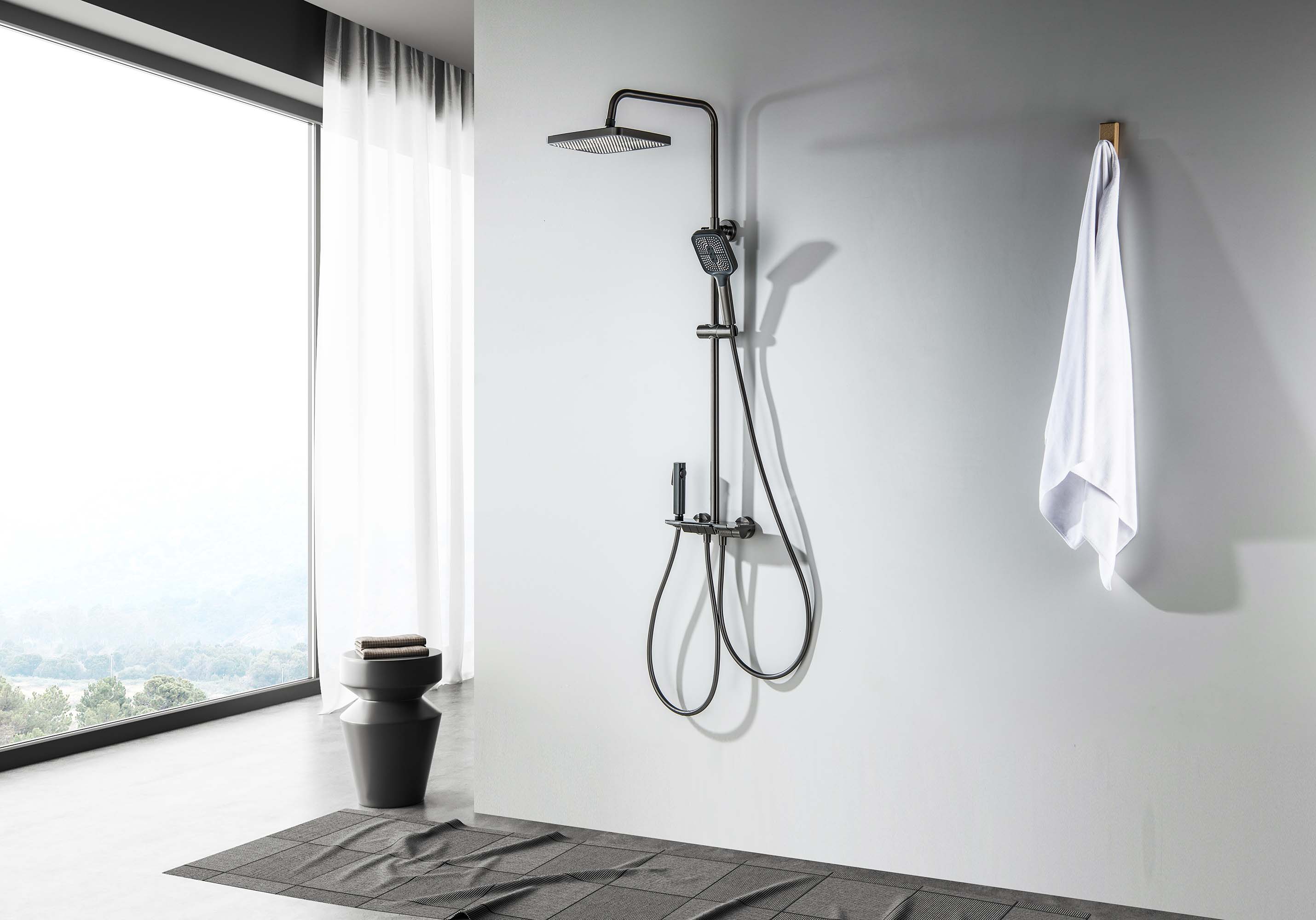 Душевая система Поларис AQ3040BGM оружейная сталь Aquatek