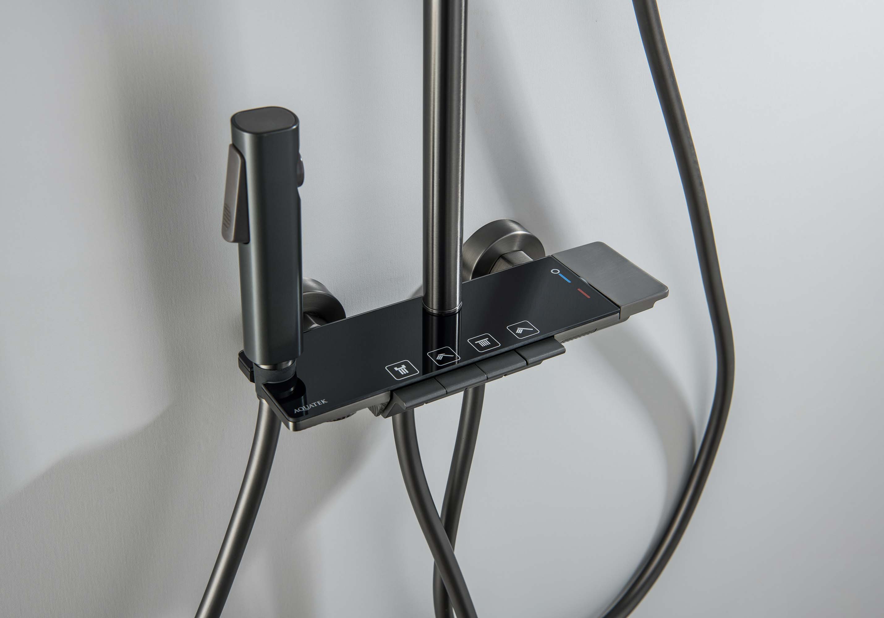 Душевая система Поларис AQ3040BGM оружейная сталь Aquatek