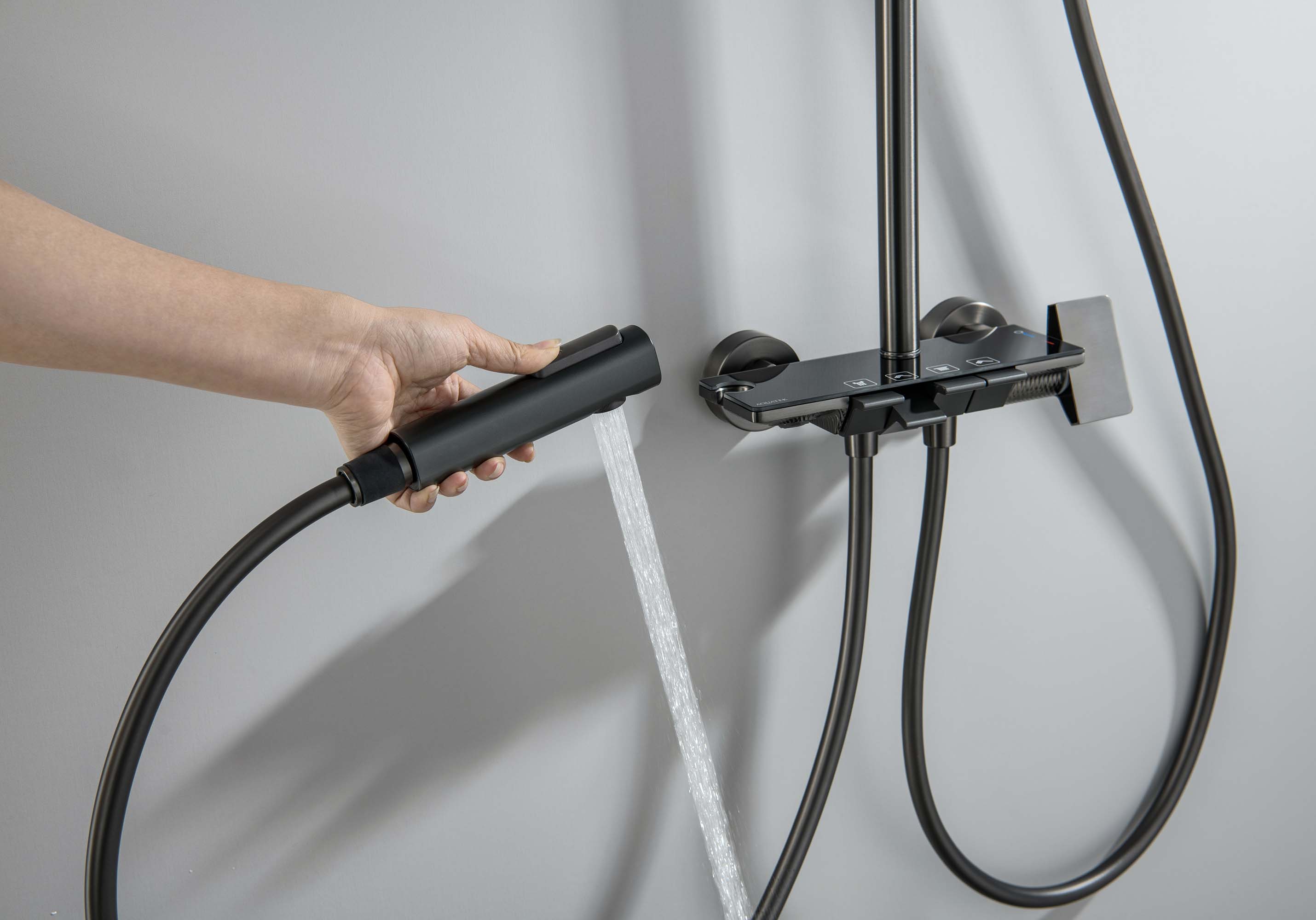 Душевая система Поларис AQ3040BGM оружейная сталь Aquatek