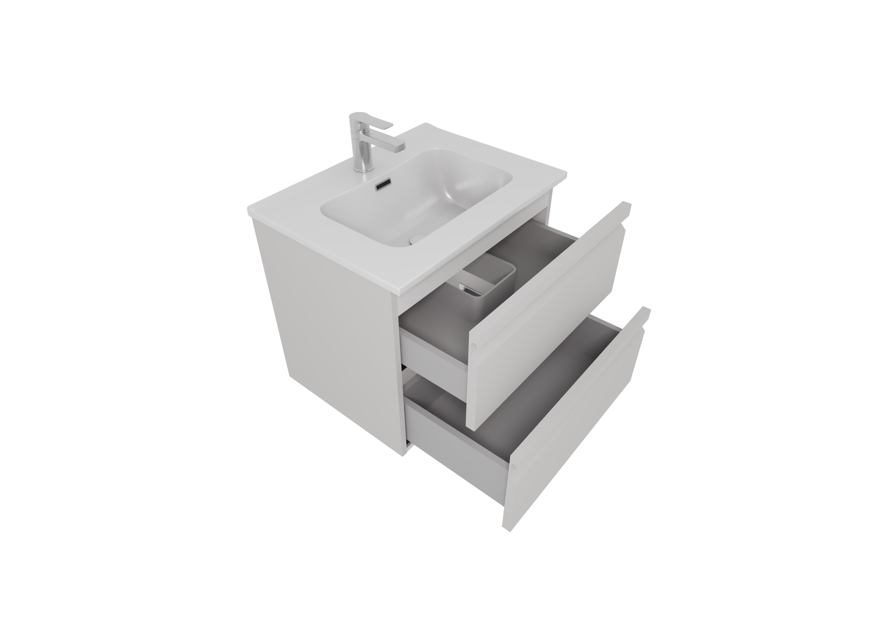 Тумба с раковиной Вега 60 AQ77060-LG серый туман Aquatek