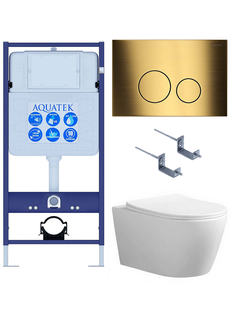 Унитаз с инсталляцией Set AQUATEK АУРА KDI38 4в1