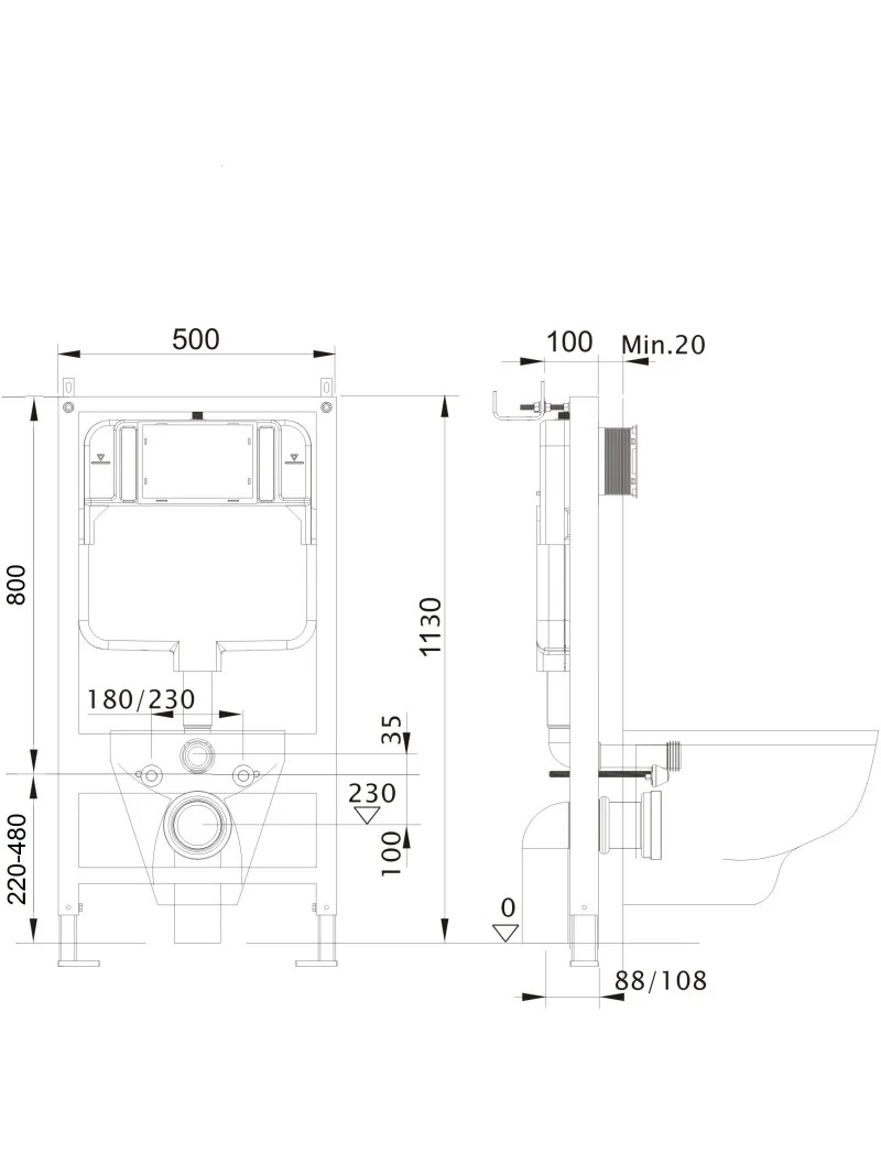 Унитаз с инсталляцией Set AQUATEK АУРА KDI38 4в1