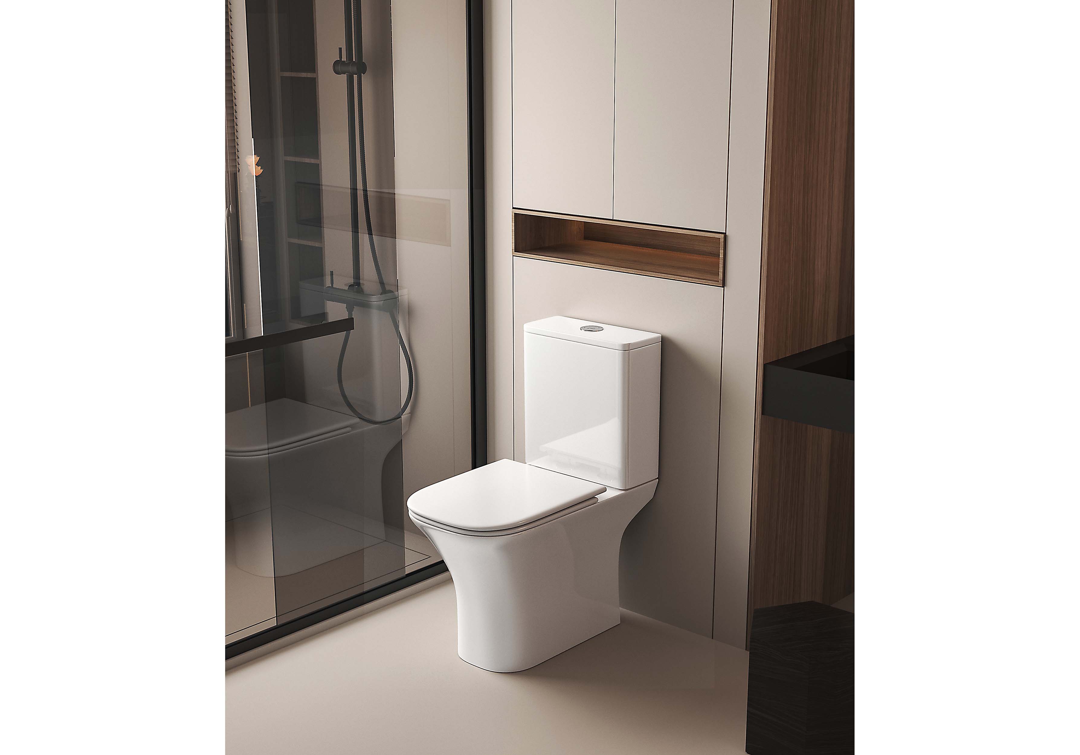 Унитаз-компакт безободковый Optima Square AQ4411-00 с сиденьем микролифт Aquatek