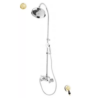 Система душевая DIAMOND-CD-03-Sw-N, золото, Swarovski Nero