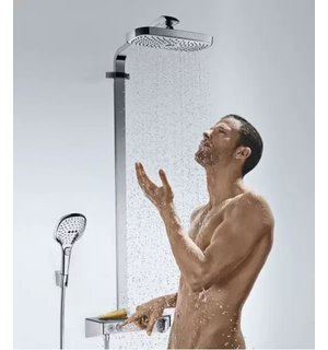 Душ сист Raindance Select E 300 2jet Showerpipe д/душа хром/бел НANSGROHE 27126400