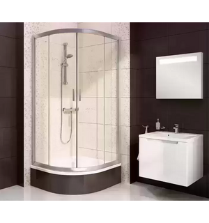 Уголок полукруглый BLCP4-80 SABINA белый + Графит RAVAK 3B240140ZH