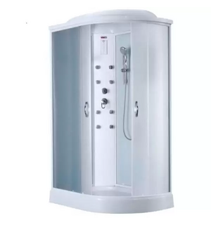 Кабина Есо витраж структурный матовый, задние стенки белое стекло 1200x800x2150 TE-0702 L/R
