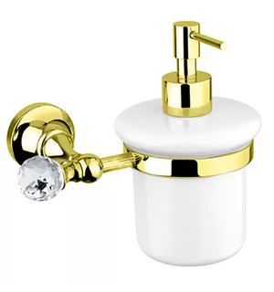 Дозатор для мыла подвесной OLIMP-SOI-03/24-Sw Swarovski под золото