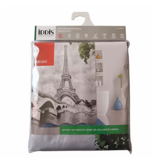 Штора для ванной комнаты, 180*200 см, полиэстер, Paris days, Grey, 541P18Ri11