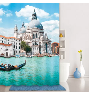 Штора для ванной комнаты, 180*200 см, полиэстер, Venice moments, Blue,540P18Ri11