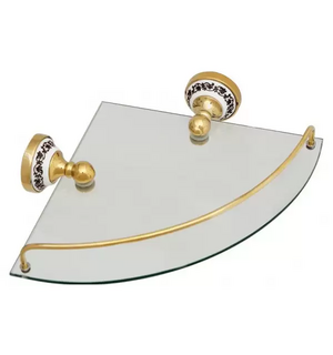 Полка стеклянная угловая Gold Bogema FX-78503AG