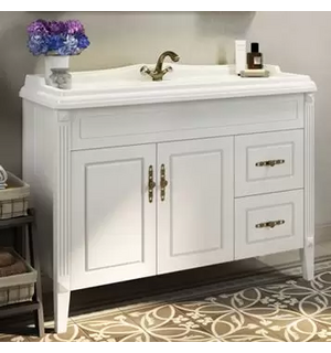 Тумба-умывальник Палермо-120 белая с раковиной COMFORTY