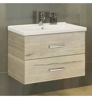 Тумба-умывальник Парма-80 дуб дымчатый с раковиной Миранда-80 COMFORTY