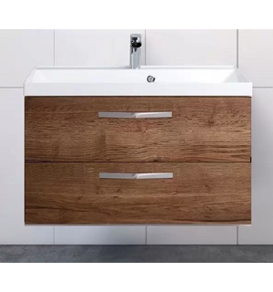 База под раковину подвесная с  выкатными ящиками Rovere Tabacco AURORA-800-2C-SO-RT Belbagno