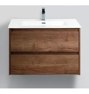 База под раковину подвесная с  выкатными ящиками Rovere Tabacco KRAFT-800-2C-SO-RT Belbagno