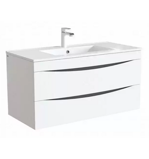 Тумба подвесная, 100 см, белая, Cloud, ID. Подходит умывальник: 0131000i28 CLO10W1i95