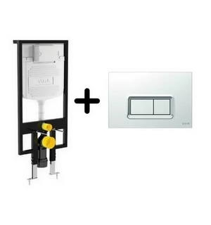 Комплект инсталляция 748-5800-01 с клавишей хром глянец 740-0680 Vitra