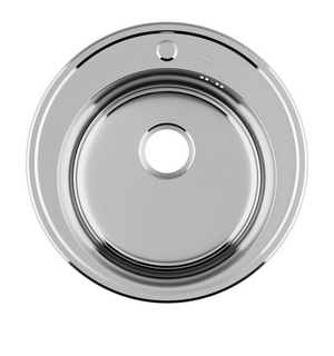 Мойка, нержавеющая cталь, полированная, D510, Basic, IDDIS, BAS51P0i77