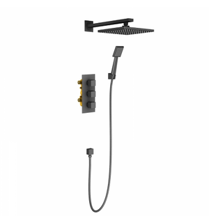 Душевая система SX-0179/03SM black (2-х режимная, с термостатом) Tetra-Thermo