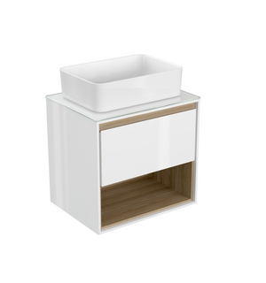 Тумба под раковину со столешницей подвесная LOUNA 60 SP-SZ-LOU60-BL/Wh белая